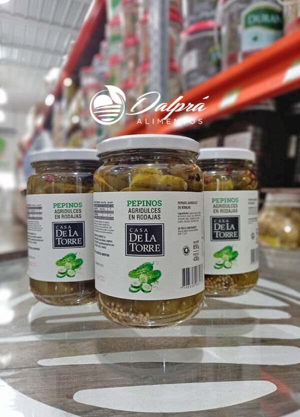 Pepino agridulce en rodajas 8 x 650gr Casa de la Torre