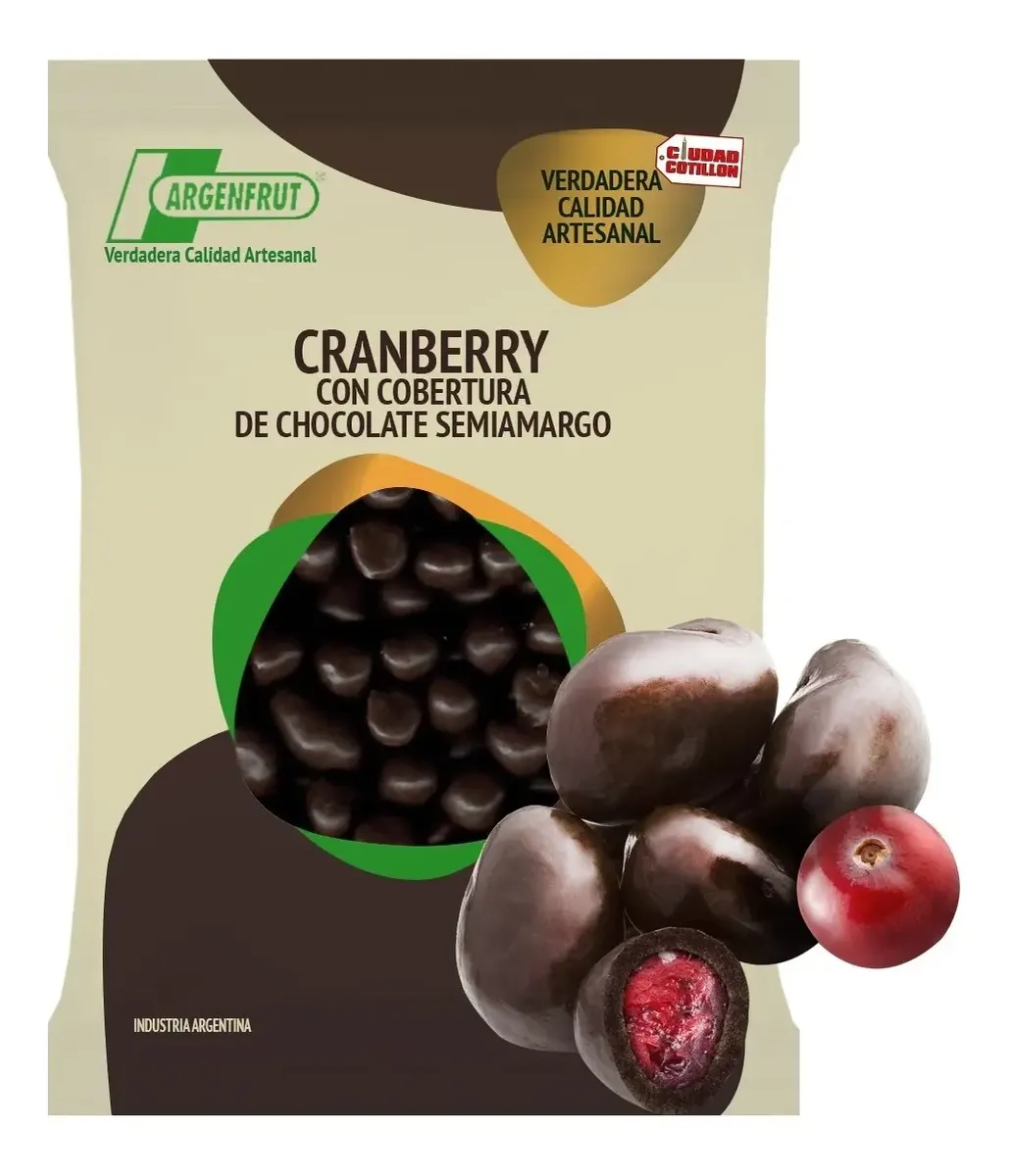 Cranberries c/cobertura Chocolate Semiamargo